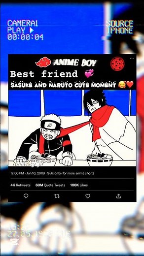 Naruto and sasuke cute moment 🥰❤️