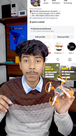 Gokul Pandey⚡ on Instagram: "Thankyou for your great ideas. . . . . .@gokul.codelab #drone #diydrone #electronics"