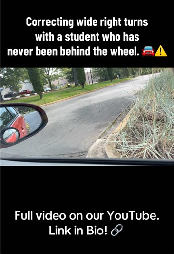 One of the biggest challenges for new drivers is making turns into the correct lane. Turning too early can cause you to hit the curb, while turning too late can put you into another lane or too close to another vehicle. A simple way to improve your accuracy is by using reference points. For a right turn, line up the tip of your right side mirror with the tip of the curb. That’s your cue to begin turning the wheel. Turn before that point, and your turn will likely be too tight. Turn after it, and