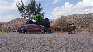 How does one go about crashing a party? Here's the Grave Digger approach. Video credit: Rivas Concepts RC | Axial Adventure