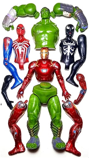 AVENGERS TOYS MARVEL'S, SPIDERMAN VS HULK VS VENOM VS IRONMAN. #avengers #shorts