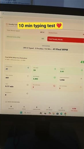 4 april ❤️ 1 and 10 min typing test 💖