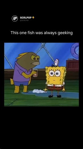 Internet | Media | Culture on Instagram: "🎣 Some of the funniest SpongeBob SquarePants moments come from background fish who pop up again and again in Bikini Bottom. Like the green fish in this ice cube clip. He’s one of many incidental characters who appear across episodes, popping into Krusty Krab scenes, town events, and random interactions without ever being a main cast member. ￼ That’s part of what makes SpongeBob feel like a real place. Background fish get reused, almost like familiar fac