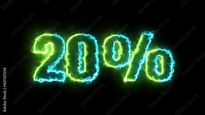 20 Percent Banner Animation Number With Percent Sign Special Offer Or Other Measuring