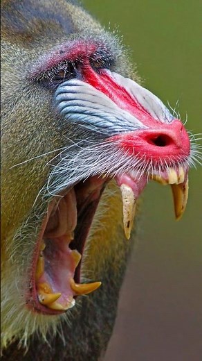 Mandrill 🦍 Meet the Giant Monkey of the Rainforest #wildlife #animalfacts #mandrill
