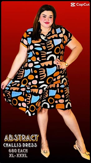 Plus size Challis Dress 6 Prints available: Mustard Safari Floral  Cube ♥️Maroon 〰️Abstract Sizes: XL-XXL - fits to 33-42 waistline XXXL - fits 43-55 waistline PROMO! ₱680 RETAIL PRICE ₱600 (min of 2 pcs) | Chubby Chic Online Shop | Facebook