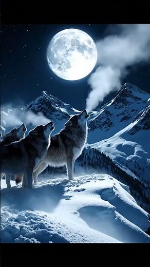 Wolves Howling at Full Moon | Cinematic Snowy Forest Wildlife 4K