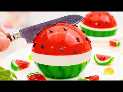 Miniature Watermelon Jelly Decorating 💗🍉 How To Make Mini Rainbow Fruit Jelly ✨ DIY Cakes