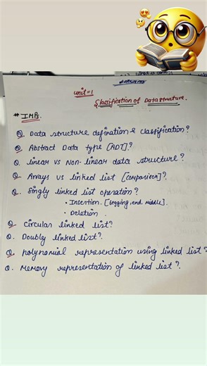 Data structure Unit 1 Important Questions and Topics rgpv 3rd semester subjects