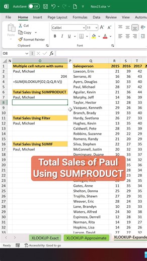 Excel Tips to Use Sumproduct Function! #excel #exceltips #DataEntry #spreadsheets #accounting | SUS ONLINE