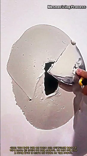 석고보드 벽면 구멍 보수 작업 #worker #process #drywall #patch #repair