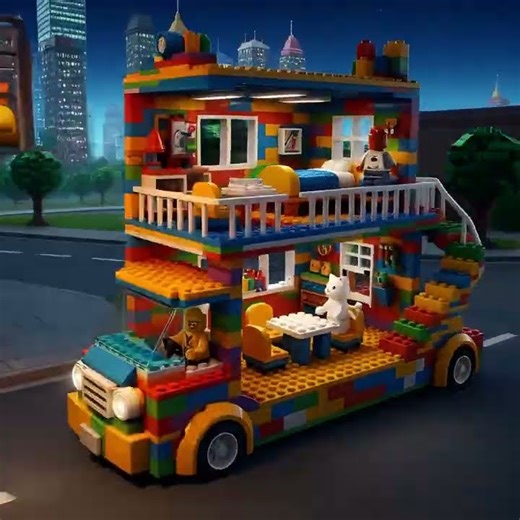 A LEGO Car Comes to Life and Drives the City Road 🚗🧱레고 자동차가 살아 움직이며 도로를 달린다 🚗🧱