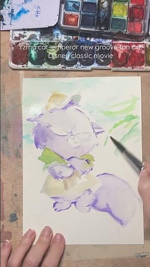 Yzma Cat in Watercolor – A Villainous Transformation!