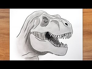 How to Draw a T-Rex Dinosaur || Jurassic World Dominion Easy Step By Step