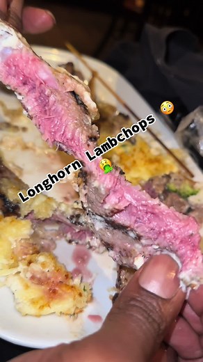 We tried the viral #longhorn lamb chops and it was 0/10. BLOOD was dripping on the plate 🤢🤮 #longhornlambchops #viral #fypシ゚viral #blood #rawfood #sick #longhornsteakhouse #foodtiktok #viralvideo #following