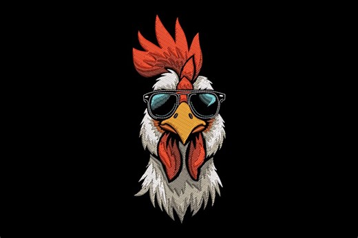 Rooster Head Embroidery Design, Rooster Head Machine Embroidery, 4 Sizes, Instant Download - Etsy