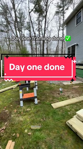 Day one framing ✅ #framing #contractor #decking #deckbuilding #deckdesign #outdoorliving #stickemup