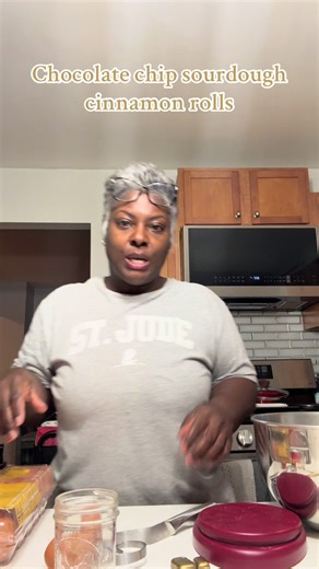 Sourdough Cinnamon Rolls 125 gm active starter 130 gm milk 2 eggs 1 1/2 sticks of melted butter 1 tsp vanilla 500 gm AP flour 2 tbsp granulated sugar 1 tsp salt Inner layer 2/3 cups brown sugar 1/3 cup melted butter 1 1/2 tbsp cinnamon *Optional 100 gm chocolate chips or whatever inclusion of choice Glaze on top 3/4 cup powdered sugar 1 tsp vanilla Splash of milk or water. Add more or less to your desired thickness ** makes 6-12 rolls** Mix starter and milk together then mix in eggs, butter and 