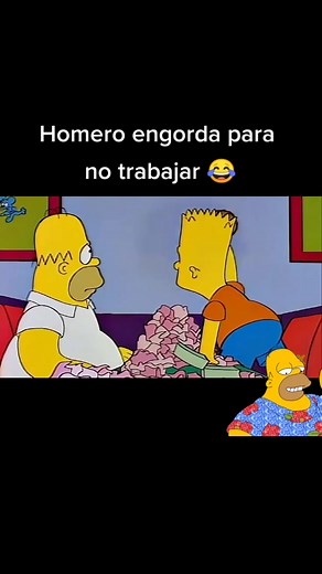 Homero engorda para no ir a trabajar #lossimpson #margesimpson #homerosimpson #gordo #bartsimpson