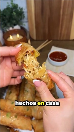 Así se hacen los rollitos primavera de pollo crujientes #receta #cocina #viral