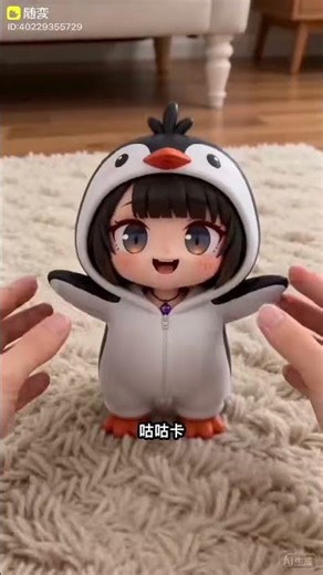 Cute penguin nesting doll with hidden anime character inside #toy #satisfying #shorts