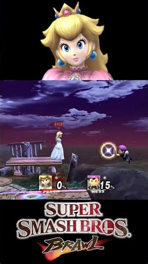 Peach finishes off Ness #shorts #ssbb #smashbros