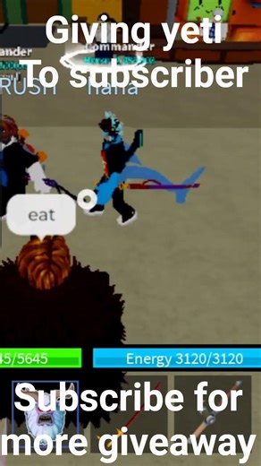 giving yeti to subscriber subscribe for more giveaway #bloxfruits #edit #edit