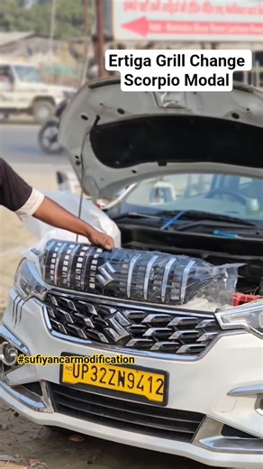 Ertiga Grill Change Scorpio Modalgrill installation video #sufiyankhan22 #sufiyancarmodification#car