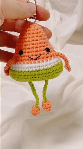 Palm-sized cuteness🍉 Making a crochet watermelon doll keyring