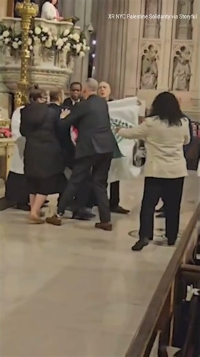 PROTEST AT ST. PATRICK’S: Extinction Rebellion activists interrupted mass at the famous St. Patrick’s Cathedral in New York City with a message about the ongoing Israel-Hamas war. | Fox News