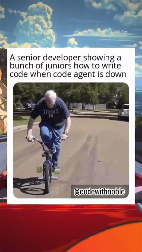 👴 A Senior Developer Showing Juniors How To Write Code When The Code Agent Is Down.😂😂 #funny #memes