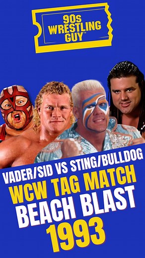 Sting & Bulldog vs Vader & Sid WCW Beach Blast 1993 #WCW #WWE #FYP #Wrestling | 90s Wrestling Guy