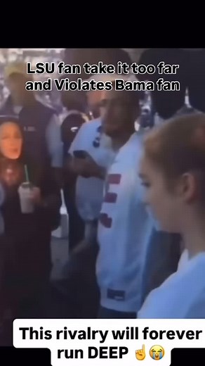 LSU fan takes it WAAAYYYY too far violating this Bama fan. #collegefootball #bama #lsu #football #fans #secfootball | Brisk