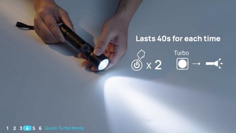 Consciot Rechargeable Flashlight One Click On/Off, Max. 1200 Lumens, 7 Modes Adjustable Including Lock Mode, Powerful Handheld Flash Light Outdoor for Camping, Hiking, Dog Walking, Emergency