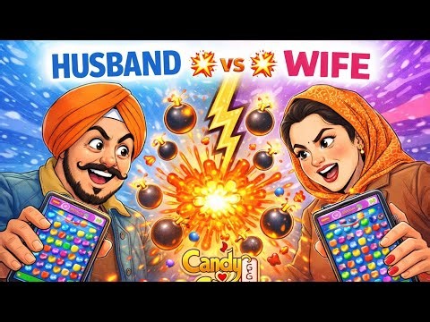 😱 husband vs wife candy crush saga live gameplay hard level