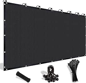 Shade&Beyond 90% Sun Shade Cloth with Grommets, 10' X 10' Pergola Shade Cover Canopy, Mesh Tarp Sun Screens for Patio, Outdoor, Garden, Backyard, Black