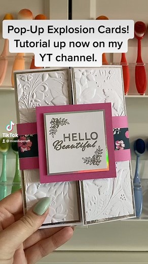 5.4K views · 330 reactions | Today’s tutorial is this pretty Pop-Up Explosion card. Find the full video on my Mixed Up Craft YT channel! #popupcards #explosioncards #greetingcards #mixedupcraft #papercrafts #cardmaking #howtomakeagreetingcard #samcalcott #foryou | Mixed Up Craft | Facebook