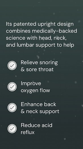 Tired of sleepless nights? Tired of tossing and turning? Tired of endless snoring? Meet the Snorinator: A pillow that's changing the way we sleep. Its patented upright design combines science and technology with head, neck, and lumbar support to help: ☑️ relieve snoring & sore throat ☑️ improve oxygen flow ☑️ enhance back & neck support ☑️ reduce acid reflux Stop snoring and start sleeping. | The Snorinator | Facebook