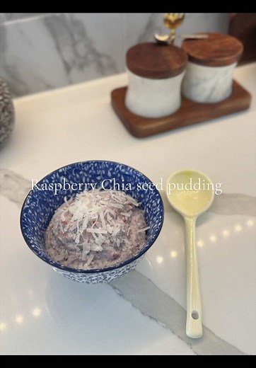 Raspberry Chia Seed Pudding with Coconut Milk & Greek Yogurt