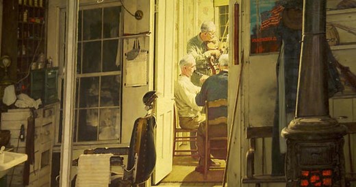 Story behind Norman Rockwell's "Shuffleton's Barbershop"