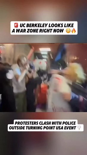127K views · 137 reactions | UC Berkeley erupts into total chaos tonight  Protesters clashed with police outside a Turning Point USA event featuring Charlie Kirk at UC Berkeley. Smoke, shouting, and barricades filled the air as tensions boiled over near Zellerbach Hall. ⚡️ Witnesses described the scene as a “war zone,” with hundreds of people flooding the area. Do you think protests like this help or hurt the message? ️ | Bay Area Bound | Facebook