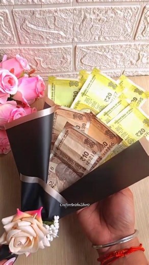 DIY Money Bouquet 🤑✨ #shorts​ #diy​ #money​ #bouquet#shagun #weddingideas #gift #bouquet #craft