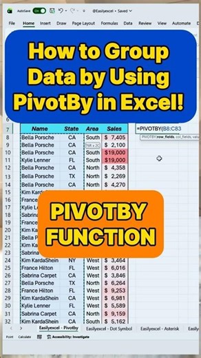 How to Group Data using PivotVy Function in Excel! #excel #spreadsheets #accounting #workhacks