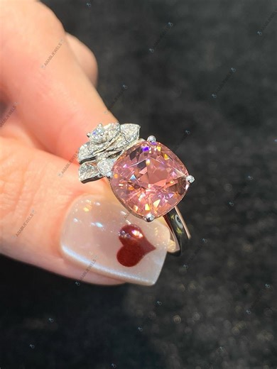 Vintage Design Pink Tourmaline Ring: Cushion Cut Gemstone, Sterling Silver,gift for Her Engagement Ring. - Etsy