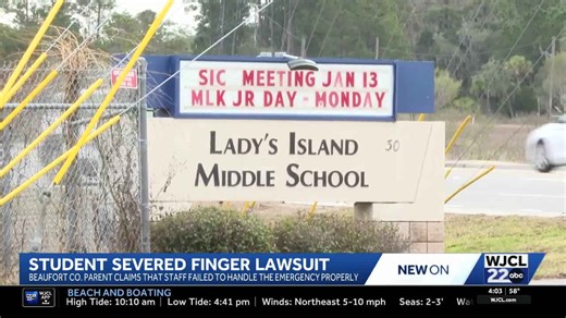Lawsuit filed after Beaufort County student severs fingertip at school