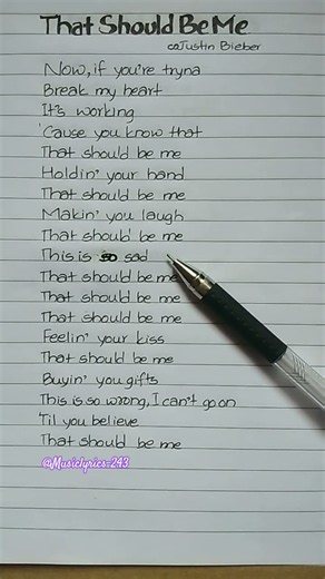 That Should Be Me ~ Justin Bieber #lyrics #malesinger #justinbieber #thatshouldbeme #music