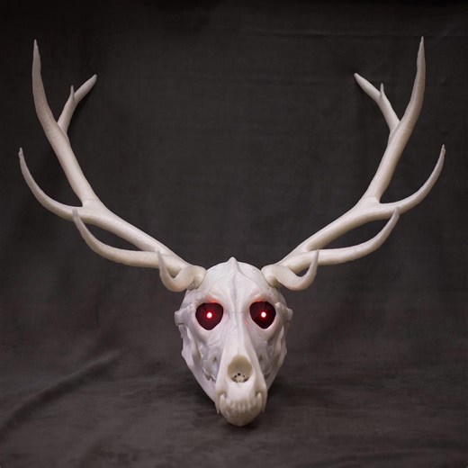Wendigo Skull Mask With Large Horns and Moving Jaw: 3D Printed Cosplay Mask - Etsy