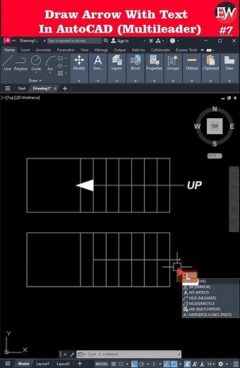 AutoCAD Arrow with Text | AutoCAD Multi Leader Command Tutorial | Multileader Arrow Size | Text Size