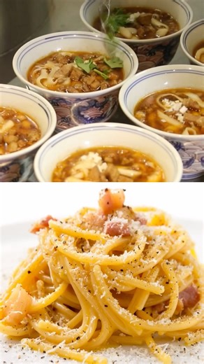 In China, hand-pulled noodles and sliced noodles emphasize skillful stretching or shaving of dough into strands, often served in broths or stir-fries. In Italy, fresh pasta such as pappardelle is rolled and cut, with an emphasis on texture and pairing with sauces like ragù. Today, pasta in China is often adapted with local flavors, while Chinese-Italian fusion dishes are becoming a trend in restaurants across Italy. #ChinaItaly #MilanoCortina2026 #2026WinterOlympics #ChinaTravel #CultureShared h