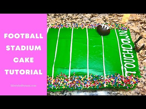 Football Stadium Cake Tutorial Video {For Game Day, Football Party, Super Bowl, & More!}